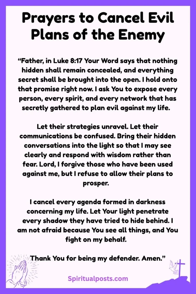 Powerful Prayers to Cancel Evil Plans of the Enemy